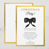 Elegante Classy Gold Black Bow kerstfeest Kaart (Voorkant / Achterkant)