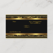 Elegante Classy Gold Black Damask Embossed Look Visitekaartje (Achterkant)