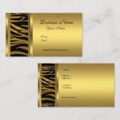 Elegante Classy Gold Black dierenprint Visitekaartje (Voorkant / Achterkant)