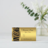 Elegante Classy Gold Black dierenprint Visitekaartje (Staand voorkant)
