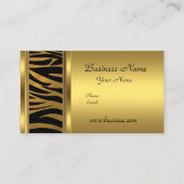 Elegante Classy Gold Black dierenprint Visitekaartje (Voorkant)