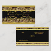 Elegante Classy Gold Black Leopard Animal Print Visitekaartje (Voorkant / Achterkant)