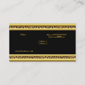 Elegante Classy Gold Black Leopard Animal Print Visitekaartje (Achterkant)