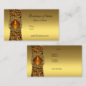 Elegante Classy Gold Black Leopard dierenjuweel Visitekaartje (Voorkant / Achterkant)