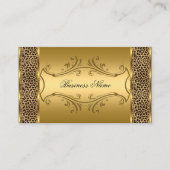 Elegante Classy Gold Black Leopard dierenprint Visitekaartje (Voorkant)