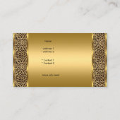 Elegante Classy Gold Black Leopard dierenprint Visitekaartje (Achterkant)