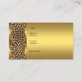 Elegante Classy Gold Black Leopard dierenprint Visitekaartje (Achterkant)
