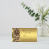 Elegante Classy Gold Black Leopard dierenprint Visitekaartje (Staand voorkant)