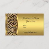 Elegante Classy Gold Black Leopard dierenprint Visitekaartje (Voorkant)