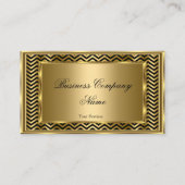 Elegante Classy Gold Black Lijst Chevron Stripe Visitekaartje (Voorkant)