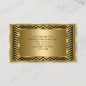 Elegante Classy Gold Black Lijst Chevron Stripe Visitekaartje (Achterkant)