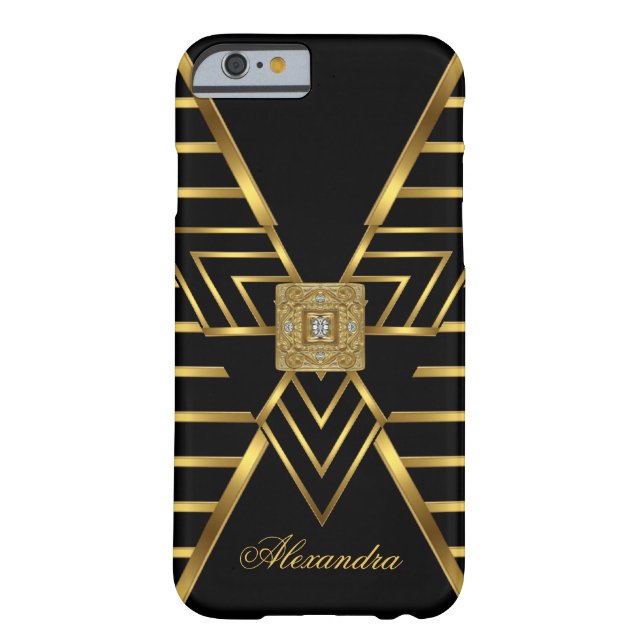 Elegante Classy Gold Black Stripe Art Deco Case-Mate iPhone Case (Achterkant)