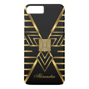 Elegante Classy Gold Black Stripe Art Deco Case-Mate iPhone Case