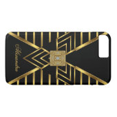 Elegante Classy Gold Black Stripe Art Deco Case-Mate iPhone Case (Achterkant (Horizontaal))