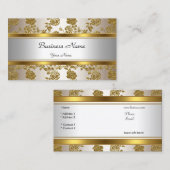 Elegante Classy Gold Cream Bloemen Visitekaartje (Voorkant / Achterkant)