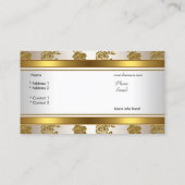 Elegante Classy Gold Cream Bloemen Visitekaartje (Achterkant)