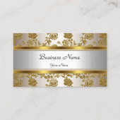 Elegante Classy Gold Cream Bloemen Visitekaartje (Voorkant)