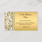 Elegante Classy Gold Damask Bloemenwit Visitekaartje (Achterkant)