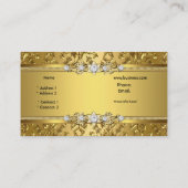 Elegante Classy Gold Damask Embossed Afbeelding Visitekaartje (Achterkant)