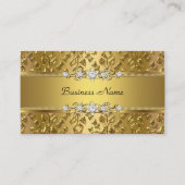 Elegante Classy Gold Damask Embossed Afbeelding Visitekaartje (Voorkant)