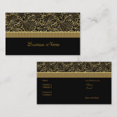 Elegante Classy Gold Damask Embossed black Visitekaartje (Voorkant / Achterkant)