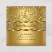 Elegante Classy Gold Damask Floral Look Vierkante Visitekaartje (Voorkant)