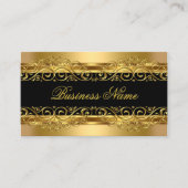 Elegante Classy Gold Damask Floral Overlay Visitekaartje (Voorkant)