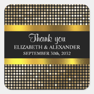 Elegante Classy Gold Damask reliëflook Vierkante Sticker