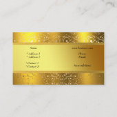 Elegante Classy Gold Damask reliëflook Visitekaartje (Achterkant)