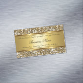 Elegante Classy Gold Faux Glitter Look Zakelijk Visitekaartje Magneet (Voorbeeld)