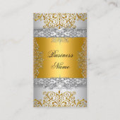 Elegante Classy Gold Lace Zilver Wit Visitekaartje (Voorkant)