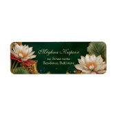 Elegante Classy Gold Lotus Indiase bruiloft groen Etiket (Voorkant)