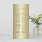 Elegante Classy Gold Wedding Program Rack Kaart (Staand voorkant)