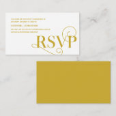 Elegante Classy, Gouden Script, RSVP reageren Informatiekaartje (Voorkant / Achterkant)