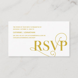 Elegante Classy, Gouden Script, RSVP reageren Informatiekaartje