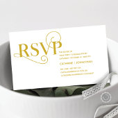 Elegante Classy, Gouden Script, RSVP reageren Informatiekaartje