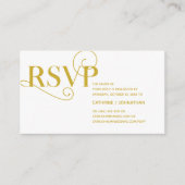 Elegante Classy, Gouden Script, RSVP reageren Informatiekaartje (Voorkant)