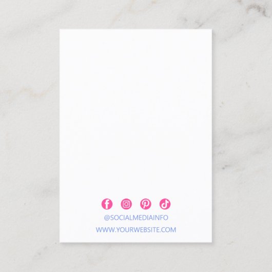 Elegante Classy Holografische Sieraden Houder Disp Visitekaartje (Achterkant)