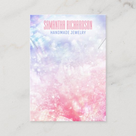 Elegante Classy Holografische Sieraden Houder Disp Visitekaartje (Voorkant)