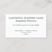 Elegante Classy Lila Custom Foto Groene Tuinman Visitekaartje (Achterkant)