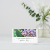 Elegante Classy Lila Custom Foto Groene Tuinman Visitekaartje (Staand voorkant)