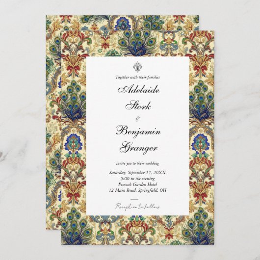 Elegante Classy Maximalist Custom Photo DIY Weddin Kaart (Voorkant / Achterkant)