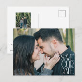 Elegante Classy Moderne Fotobedekking Sla de datum Briefkaart (Voorkant / Achterkant)