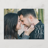 Elegante Classy Moderne Fotobedekking Sla de datum Briefkaart (Voorkant)