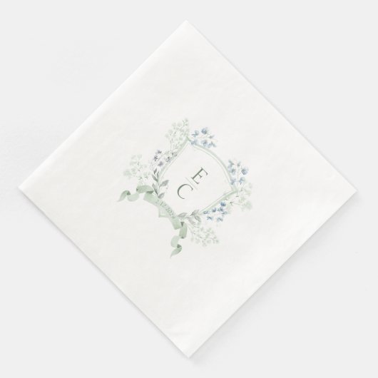 Elegante Classy Monogram Crest bruiloft servetten (Hoek)