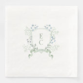 Elegante Classy Monogram Crest bruiloft servetten (Voorkant)