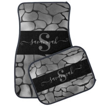 Elegante Classy Monogram Naam Grijs Zwart Giraffe