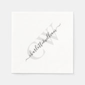 Elegante Classy Monogrammed Wedding Servet (Voorkant)