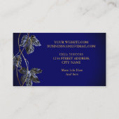 Elegante Classy Navy Blue Gold Leaf Visitekaartje (Achterkant)