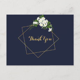 Elegante Classy Navy Geometrische Kaarten dank u